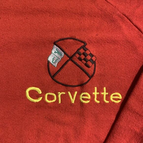 Vintage 90s Jerzees Corvette Red‎ Crewneck - Picture 2 of 3